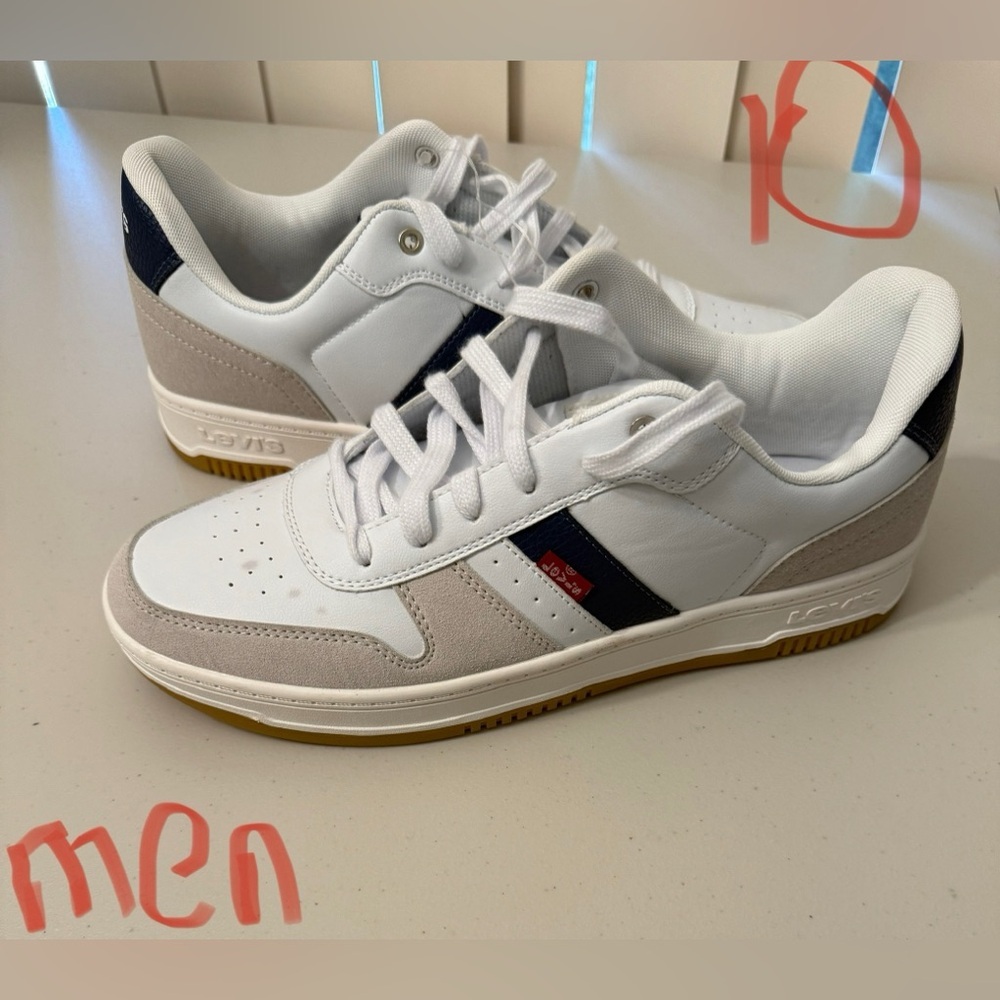 Levi's White and Gray Sneakers with Minimalist Design